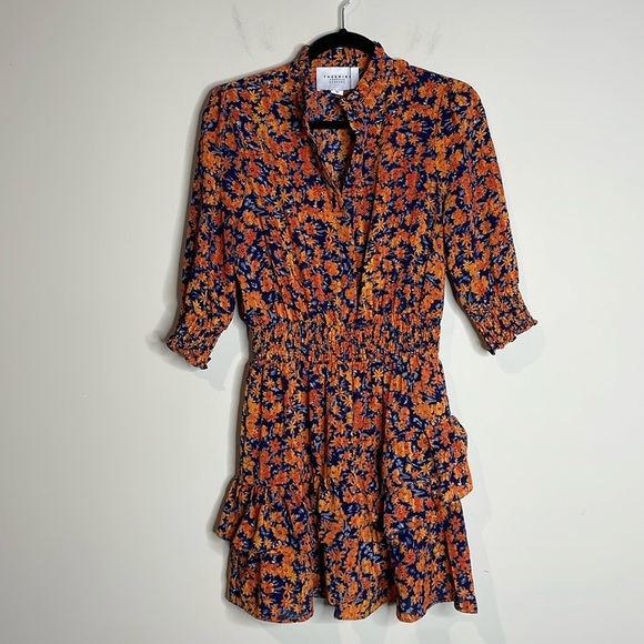 The Shirt by Rochelle Behrens | The Brigitte Dress Orange Floral Size XS - Picture 3 of 7
